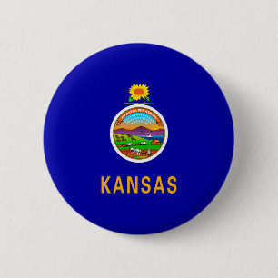 Kansas State Flag Design 6 Cm Round Badge