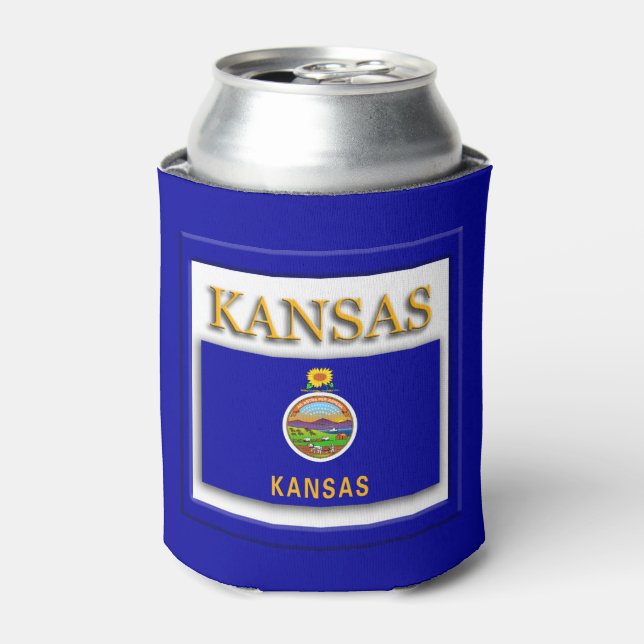 Kansas State Flag Design Can Cooler (Can Front)