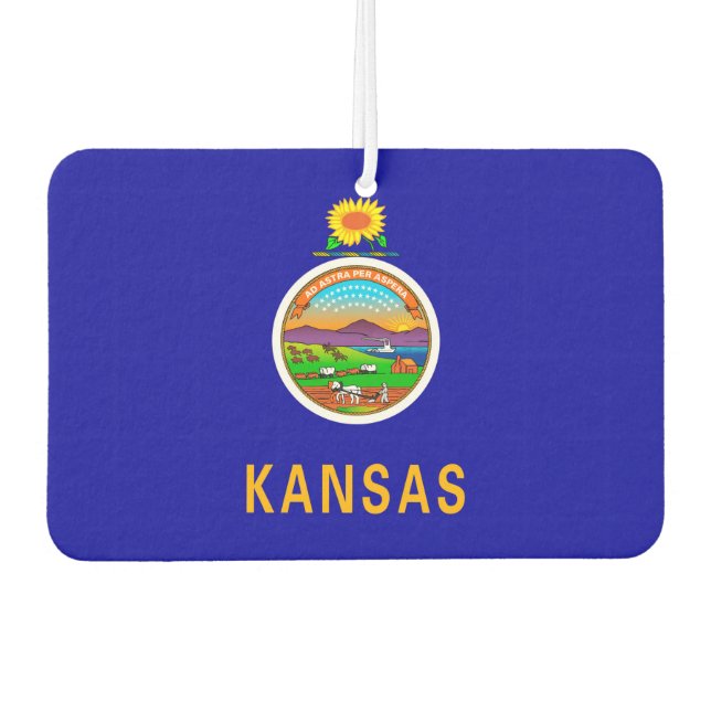 Kansas State Flag Design Car Air Freshener (Front)