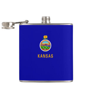 Kansas State Flag Design Hip Flask
