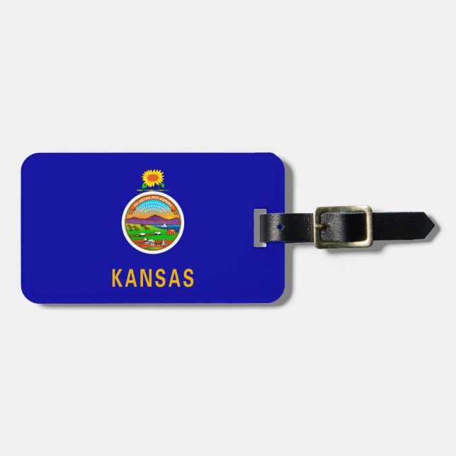 Kansas State Flag Design Luggage Tag (Front Horizontal)