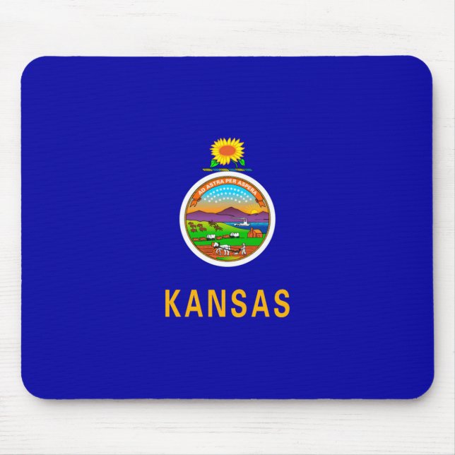 Kansas State Flag Design Mouse Mat (Front)