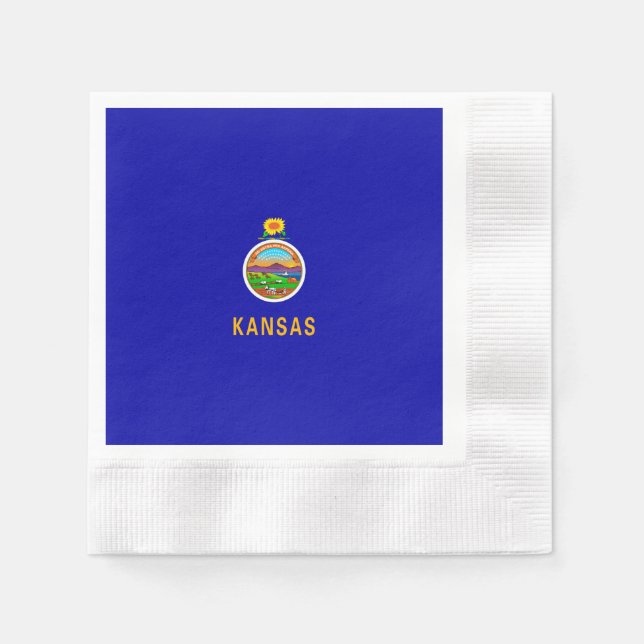 Kansas State Flag Design Napkin (Front)