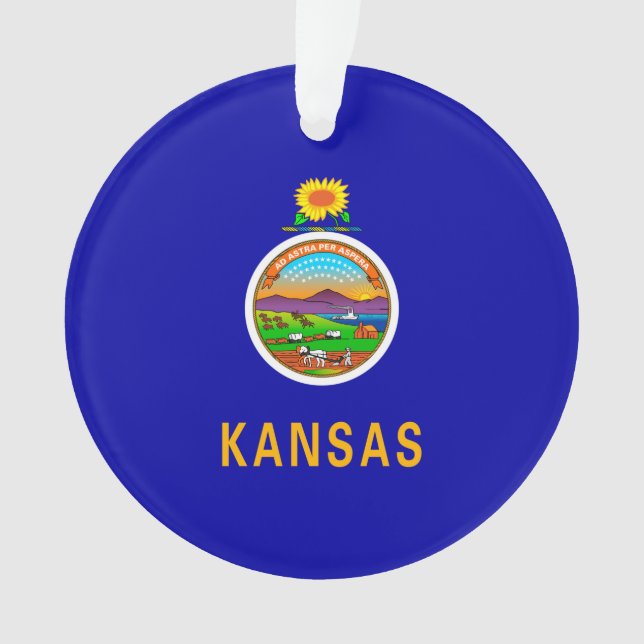 Kansas State Flag Design Ornament (Front)