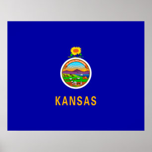 Kansas State Flag Design Poster