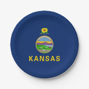 Kansas State Flag Paper Plate
