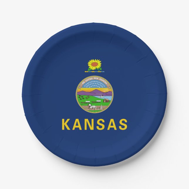 Kansas State Flag Paper Plate (Front)