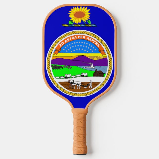 Kansas State Flag Pickleball Paddle (Front)