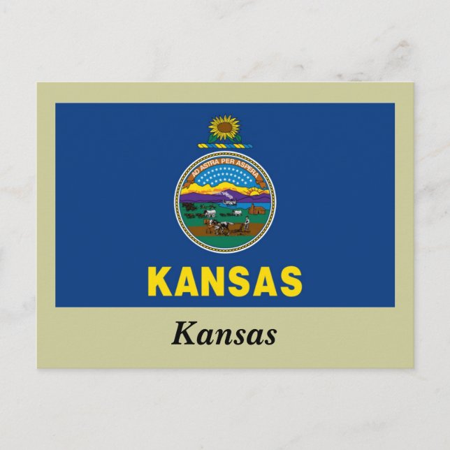 Kansas State Flag Postcard (Front)