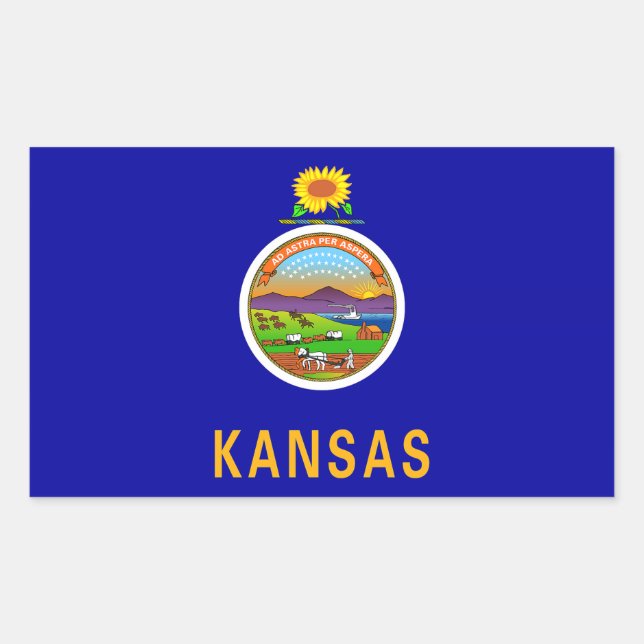 Kansas State Flag Rectangular Sticker (Front)