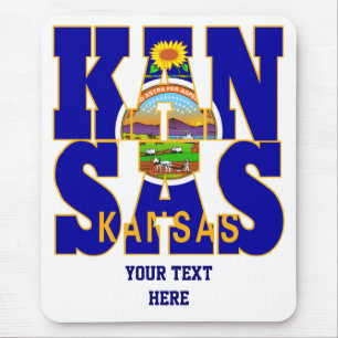 Kansas state flag text mouse mat