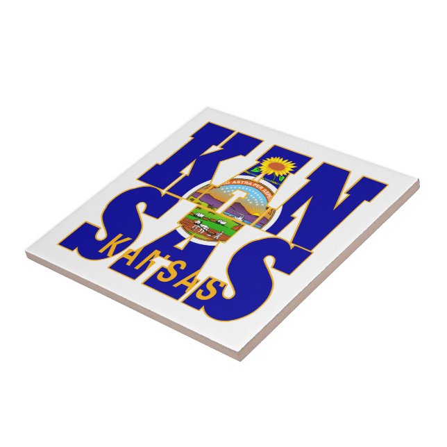 Kansas state flag text tile (Side)