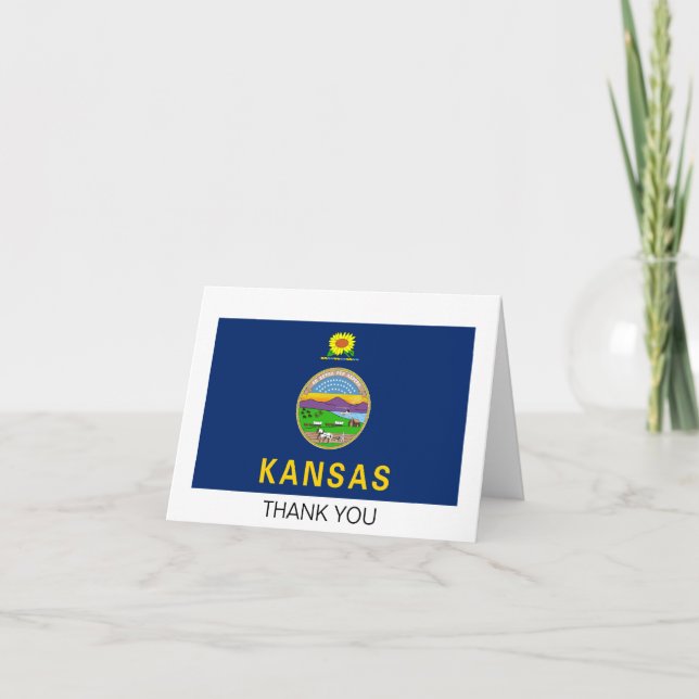 Kansas State Flag Thank You Card (Front)