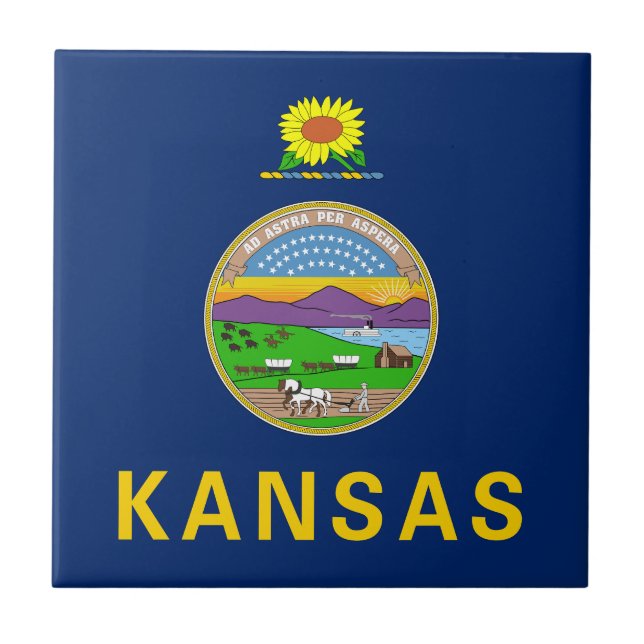 Kansas State Flag Tile (Front)