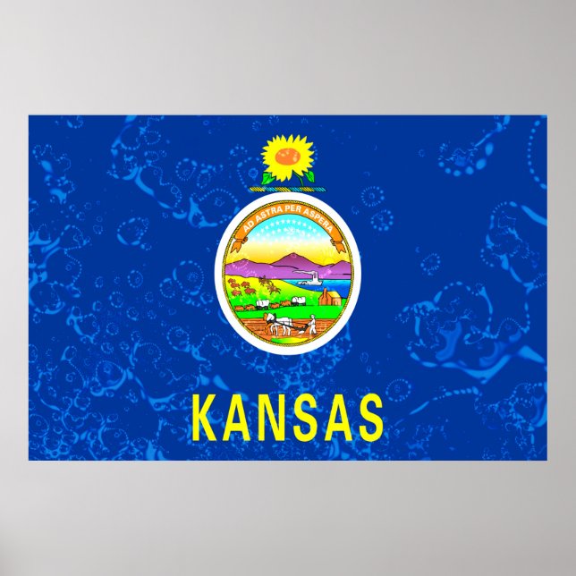 Kansas State Grunge Flag Poster (Front)