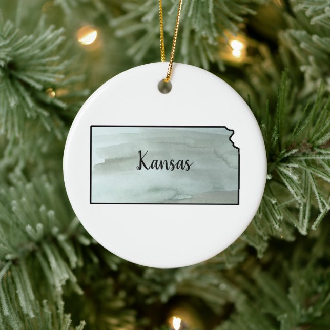 Kansas State Illustration Ceramic Tree Decoration (Tree)