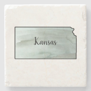 Kansas State Illustration Stone Coaster