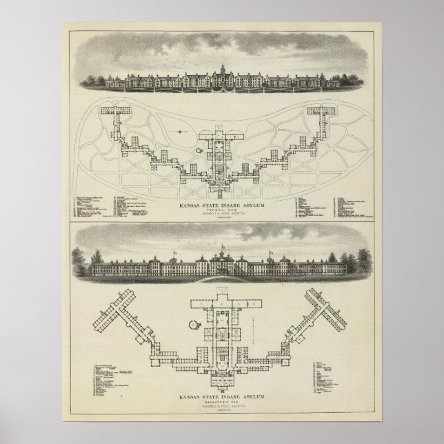 Kansas State Insane Asylums Poster (Front)