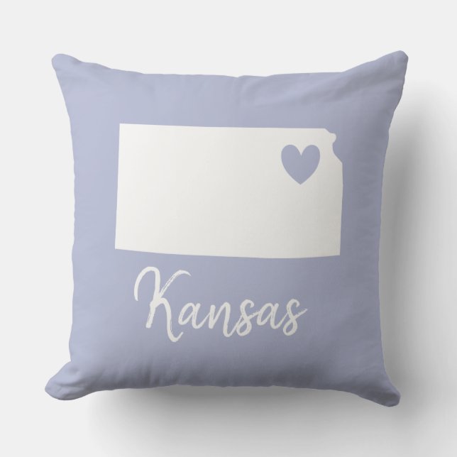 Kansas state map love home   cushion (Front)