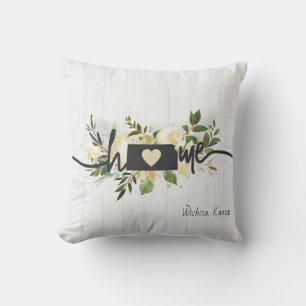 Kansas State Personalised Your Home City Rustic Cushion