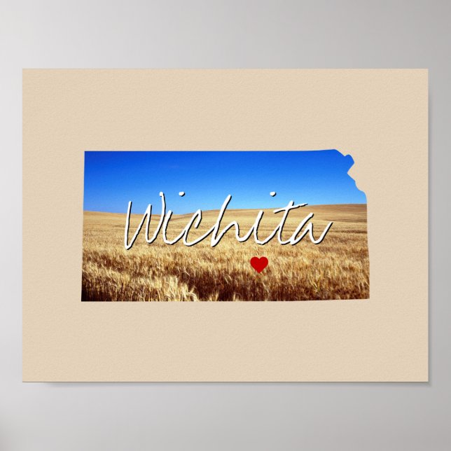 Kansas State Photo insert and town name Poster (Front)