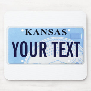 Kansas state seal license plate mouse mat