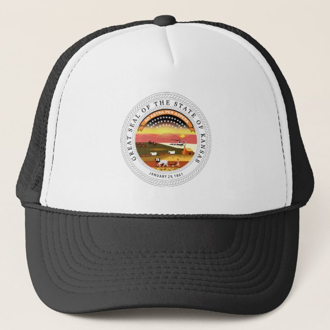 Kansas State Seal Trucker Hat (Front)