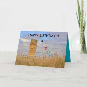 Kansas Stone Post Birthday CARD