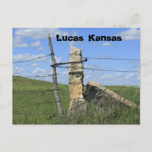 Kansas Stone Post Fence Post, Post Card. Postcard (Front)