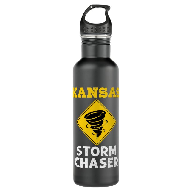 Kansas Storm Chaser Tornado Weather 710 Ml Water Bottle (Front)