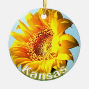 Kansas Sunflower Ceramic Tree Decoration