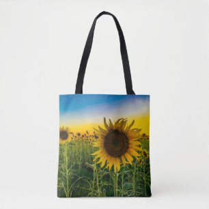 Kansas Sunflower Field Tote Bag