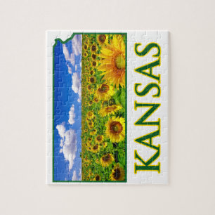 Kansas Sunflower Sky Jigsaw Puzzle