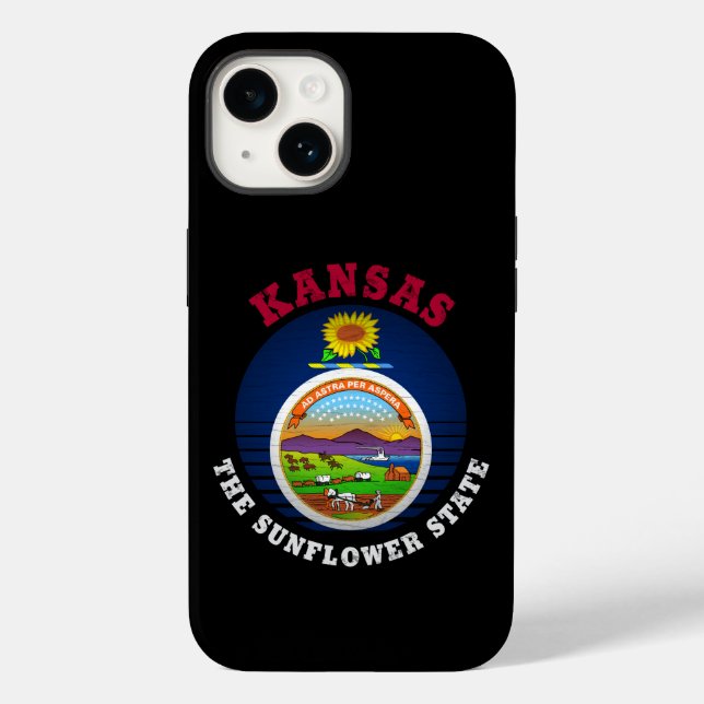 KANSAS SUNFLOWER STATE FLAG Case-Mate iPhone CASE (Back)