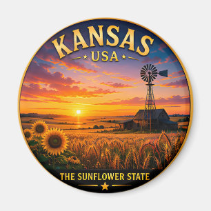Kansas Sunflower State Prairie Pride 🌾 Magnet