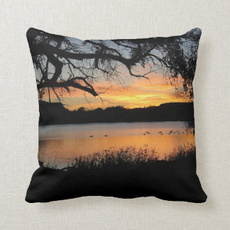 Kansas Sunset at Lake Scott State Park Cushion