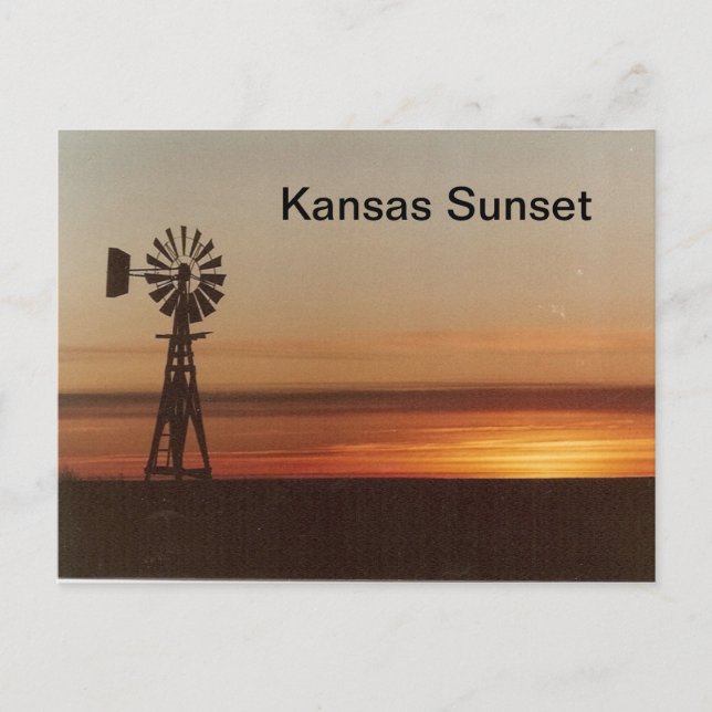 Kansas sunset postcard (Front)