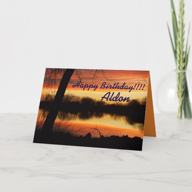Kansas Sunset Reflection Birthday Card (Front)