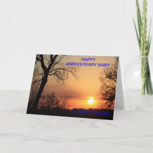 Kansas Sunset Wedding Anniversary Card