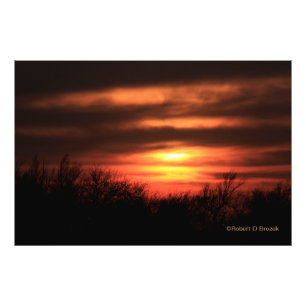 Kansas Sunset with clouds Photo Enlargement Print