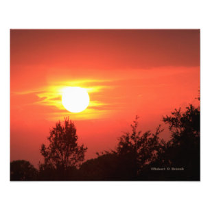 Kansas Sunset with Clouds  Photo Enlargement Print