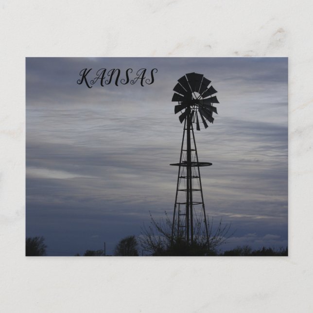 Kansas Sunset with clouds Post Card (Front)