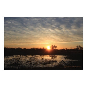 Kansas Sunset with reflection Photo Enlargement Print