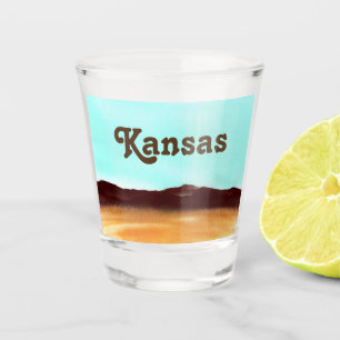Kansas The Midwest Sunflower State Shot Glass