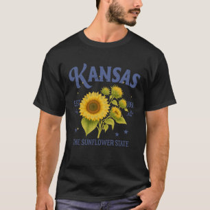 Kansas The Sunflower A State Traveling Trip Souven T-Shirt
