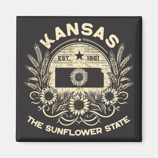 Kansas The Sunflower State Magnet (Front)