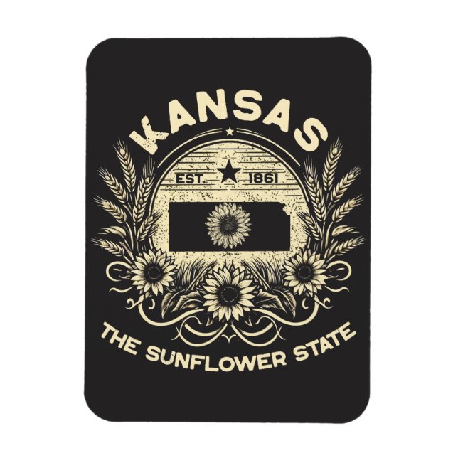 Kansas The Sunflower State Magnet (Vertical)