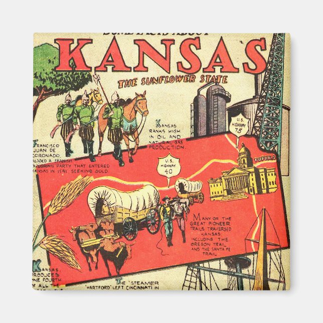 Kansas the Sunflower State Magnet (Front)