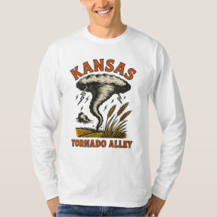 Kansas Tornado Alley Vintage Storm and wheat T-Shirt