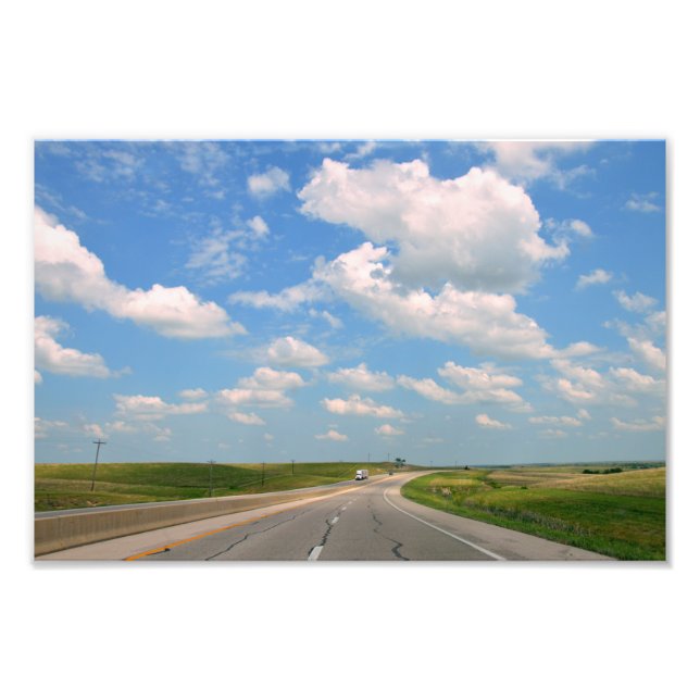 Kansas Turnpike Through Flint Hills Photo Print (Front)